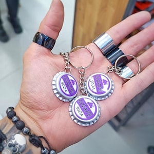Grape Soda keychain Ellie Badge up inspired Movie UP Ellie Badge Grape Soda  Wilderness Explorer  Wedding Groom Gift Father Day Memorial Day