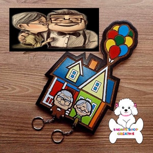 UP keychain  Carl and Ellie Movie up key holder house up