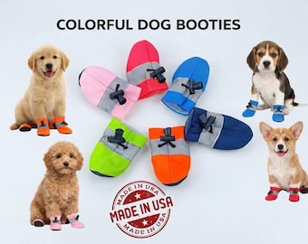 Dog Boots Reflective Shoes: USA Made Breathable Insulated All-Weather Wear - Hot Pavement Paw Protector - Summer Winter Dog Booties