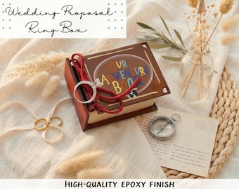 Proposal Ring Box Up Movie Adventure Book Engagement Ring Box Wood Our Adventure Book Box Ring Bearer Box Disney Inspired Anniversary Gift