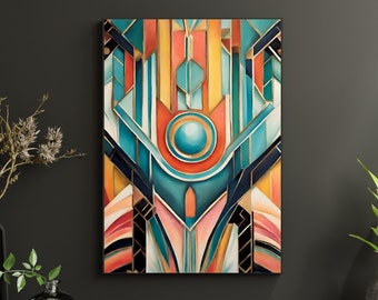 Geometric Art Deco Print: Modern Abstract Wall Art (Digital Download)