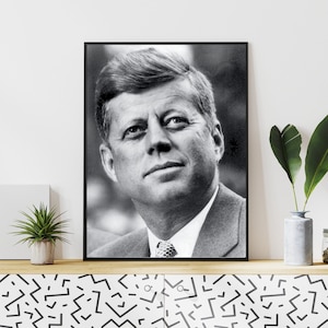 John F. Kennedy Portrait Digital Download, Distinguished Rare Vintage JFK Photo, Wall Art, JFK Memorabilia, Classroom Poster, Teacher Gift