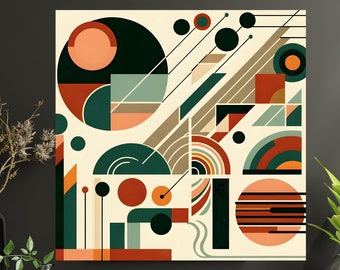 Mid-Century Modern Geometric Art Print: Scandinavian Wall Decor