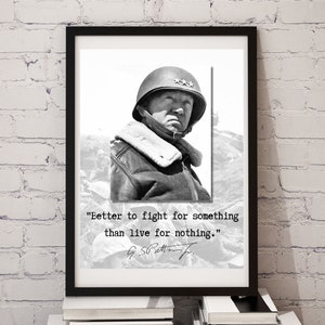 General George Patton WWII Foto mit Zitat, Weihnachtsgeschenk für Geschichtsliebhaber, Soldaten, Militär, JPG, Vintage Poster