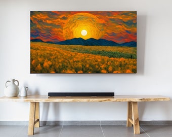 Sunset Landscape Animated Wallpaper: 4K Smart TV Screensaver (Digital Download)