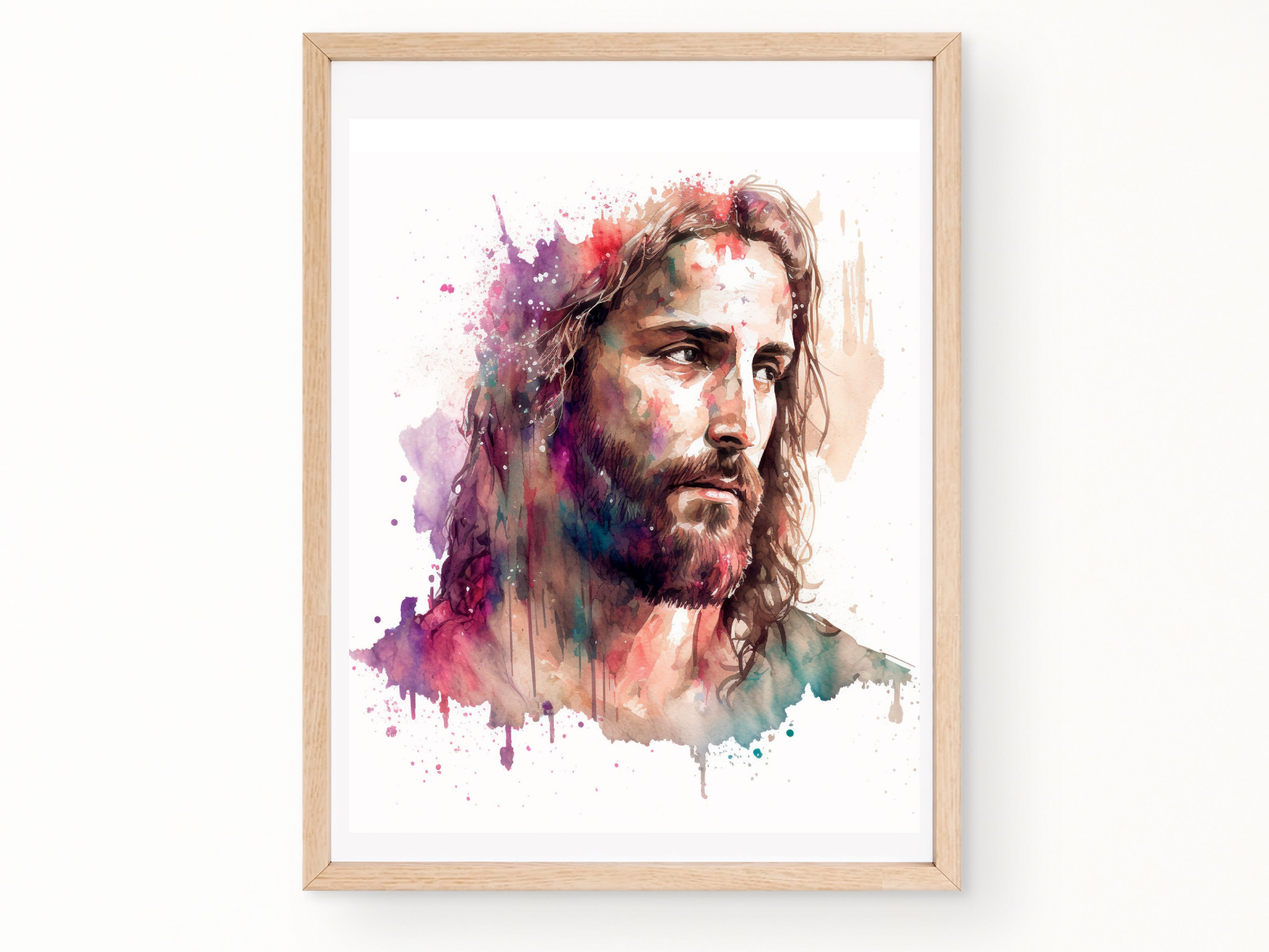 Jesus Christ Watercolor Painting Digital Download, Jesus Printable ...