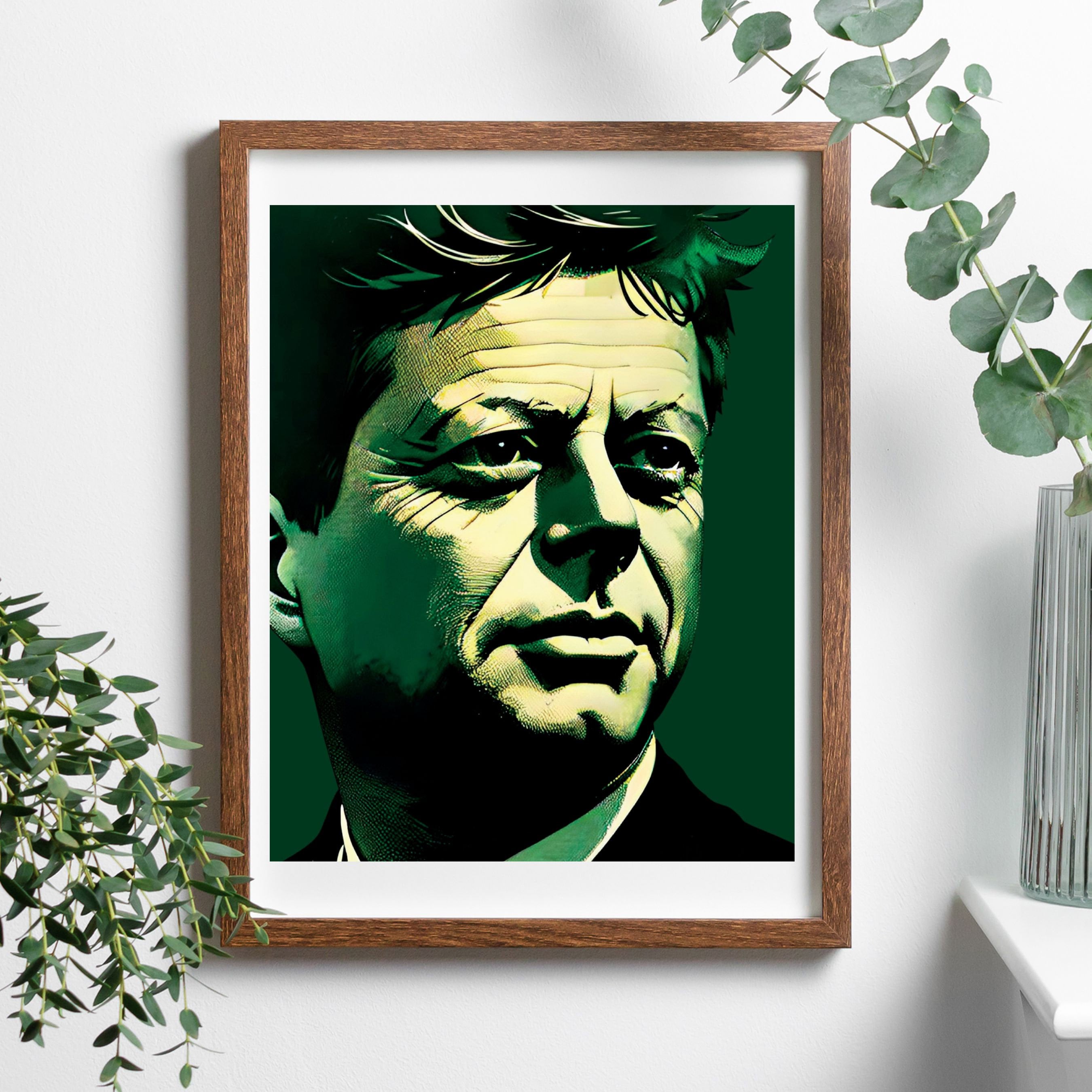 JFK Pop Art Portrait, Printable President John F. Kennedy Digital ...