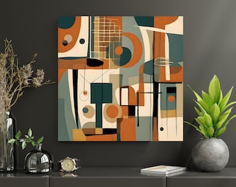 Abstract Geometric Art Print: Mid-Century Modern Home Decor (4 files)