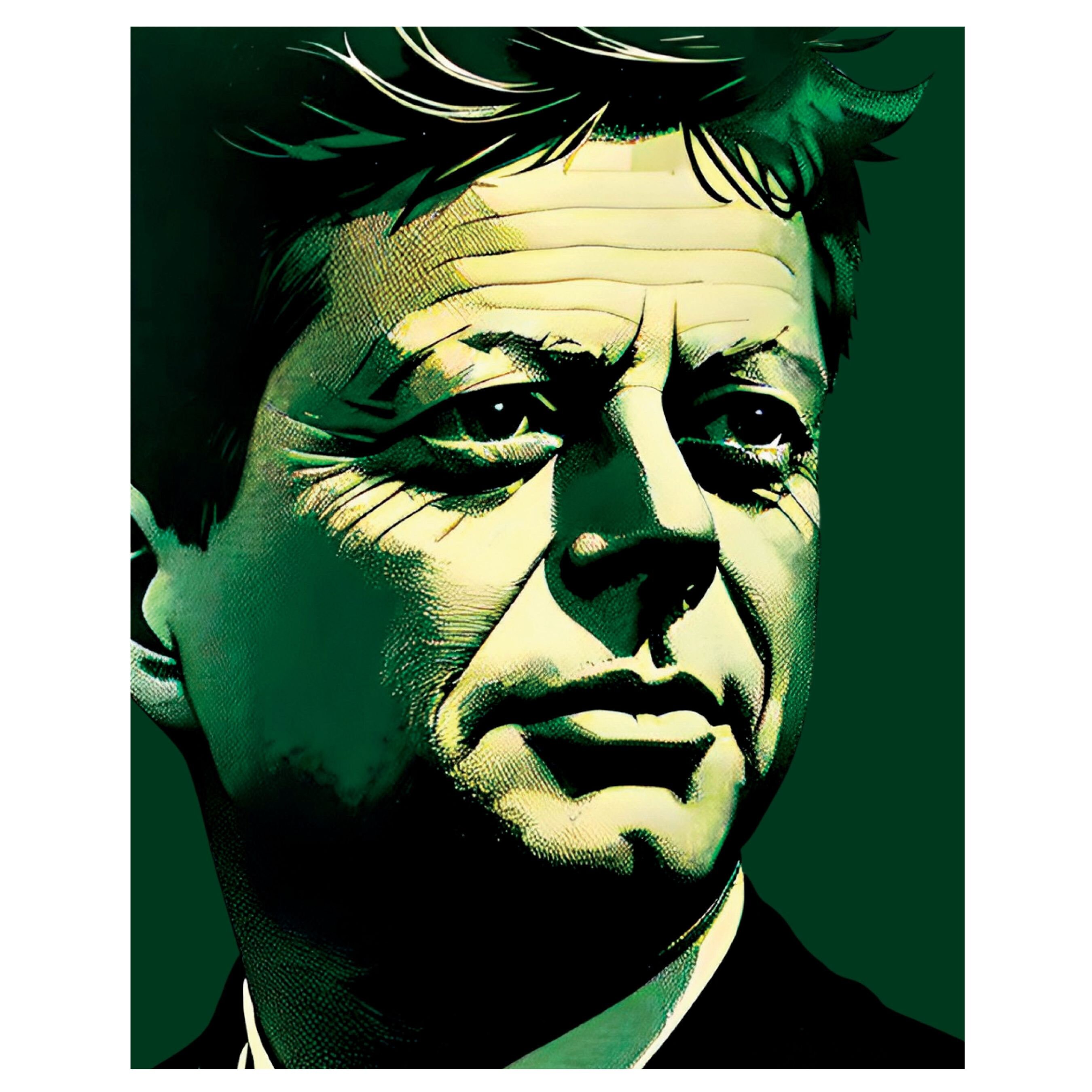 JFK Pop Art Portrait, Printable President John F. Kennedy Digital ...