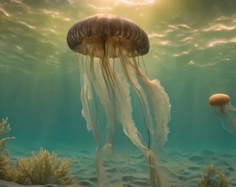 4K Jellyfish Video Screensaver: Calming Ocean Life Animated Background (Digital Download)