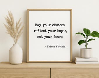 Nelson Mandela Quote Print: Minimalist Typewriter Wall Art
