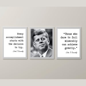 JFK Gift Set, Inspirational Portraits and Inspirational Quotes, President John F. Kennedy Legacy Collection, Great for Teachers, PRINTABLE