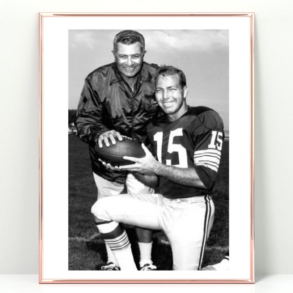 Vince Lombardi and Bart Starr Printable Vintage Photo, Green Bay Packers Football Team, 1960 Rare Image, Football Legend, Star Quarterback