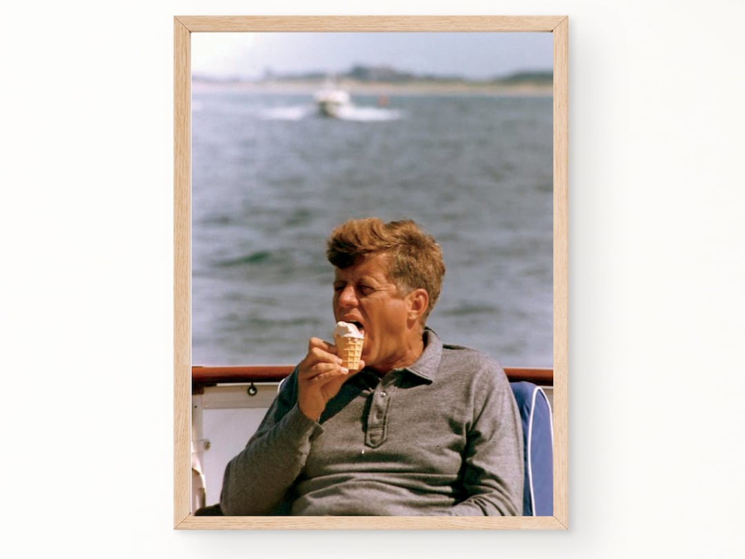 JFK Eating Ice Cream Rare Portrait PRINTABLE Digital Download