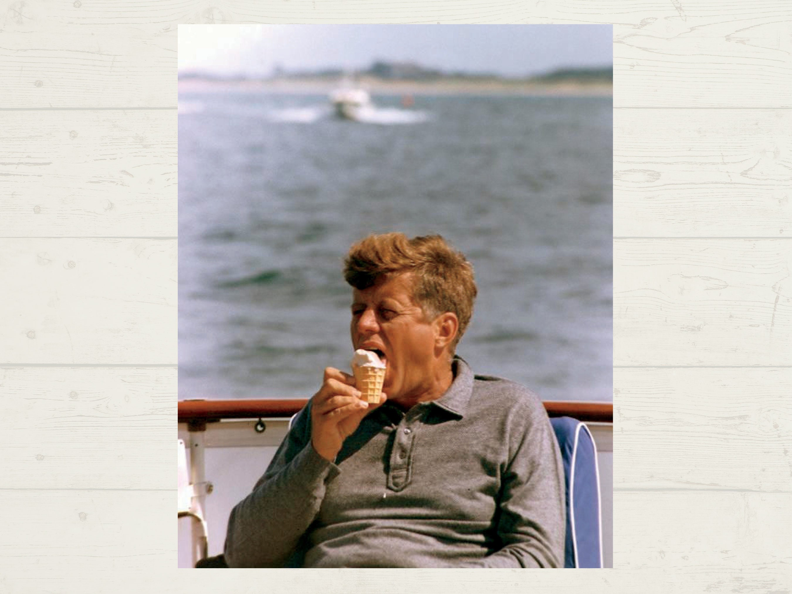 JFK Ice Cream Portrait: Rare Presidential Photo, Historical Print