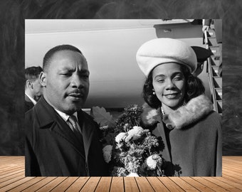 Martin Luther King Vintage Photom, MLK Jr. & Wife Coretta Inspiring Black History Classroom Decor, Digital Download, Civil Rights Movement