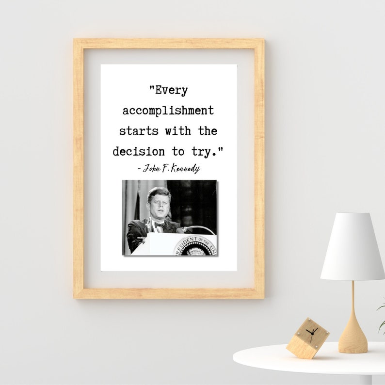 Printable John F Kennedy Inspirational Quote Art Every Etsy