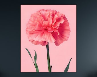 Pink Carnation Floral Art Print: Pastel Botanical Decor (Digital Download)