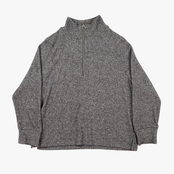 Tu Womens Jumper 12 Grey Quarter Zip Long Sleeve used Vintage Top