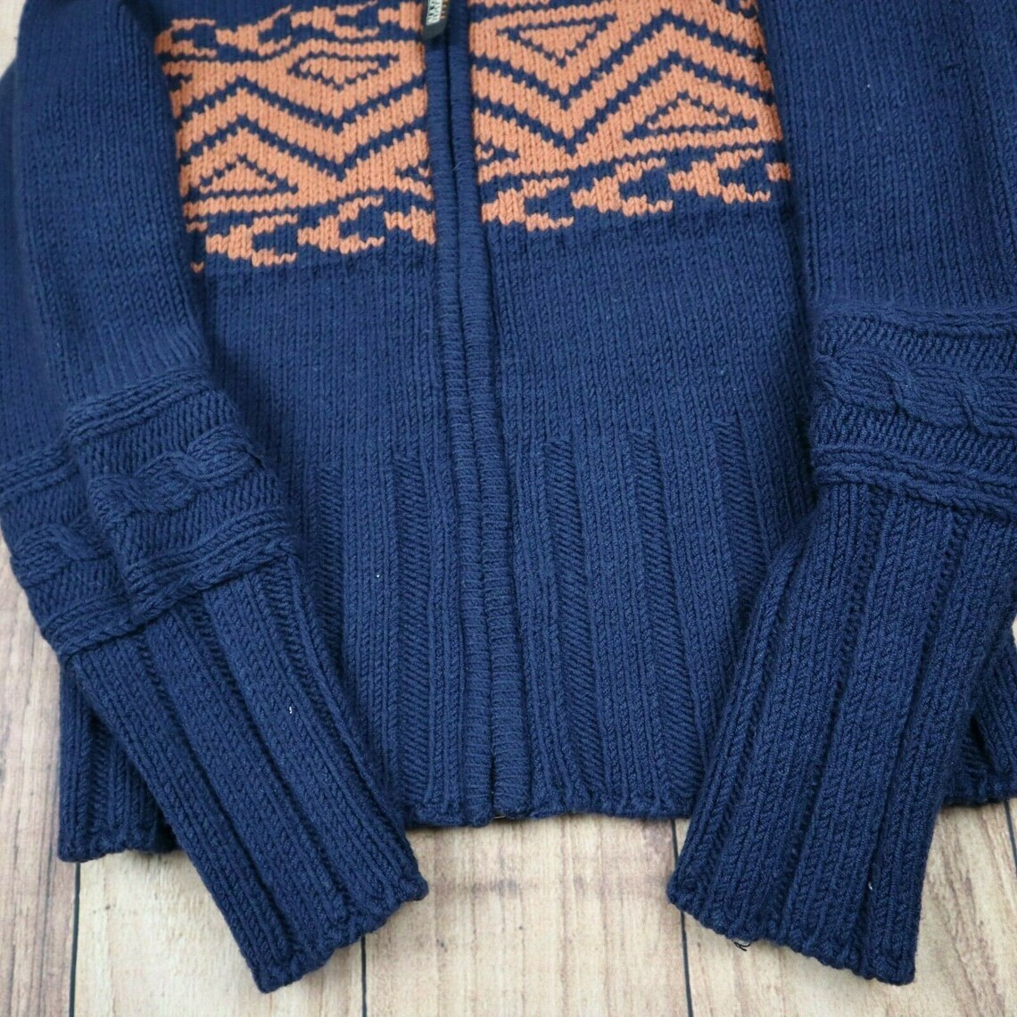 Vintage Napapijri Knitted Wool Cardigan Blue Size Small | Etsy