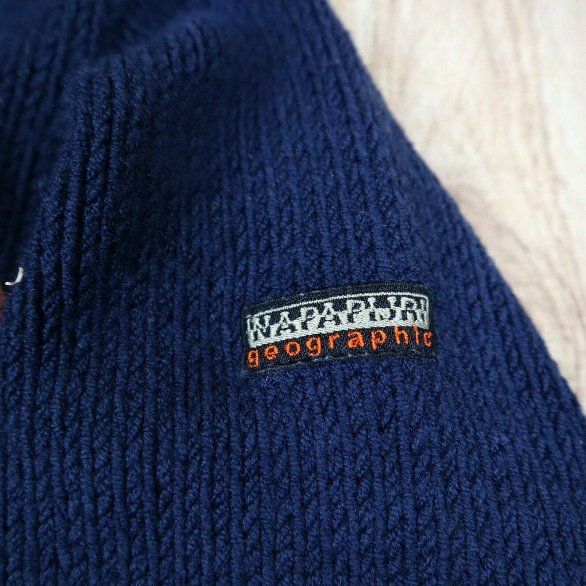 Vintage Napapijri Knitted Wool Cardigan Blue Size Small | Etsy
