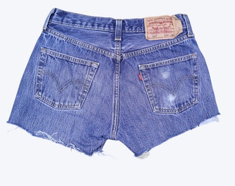 Womens Levis 501 Shorts Classic Vintage Denim Shorts 28" Waist Blue