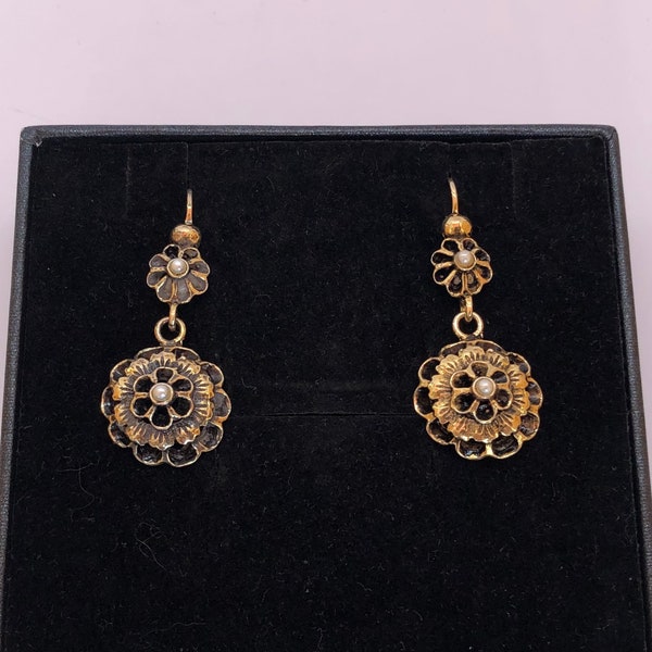 Boucles d'oreilles pendantes vintage, Bijoux vintage, Boucles d'oreilles en argent sterling, Boucles d'oreilles en perle, Boucles d'oreilles fleur, Boucles d'oreilles en or, Boucles d'oreilles tendance