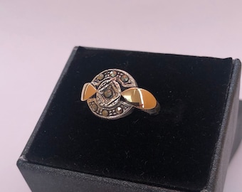 Century-Old Vintage Ring, Gold Ring, Sterling Silver Ring Antique Ring, Vintage Jewelry, Cocktail Ring, Antique Jewelry, Handmade Ring