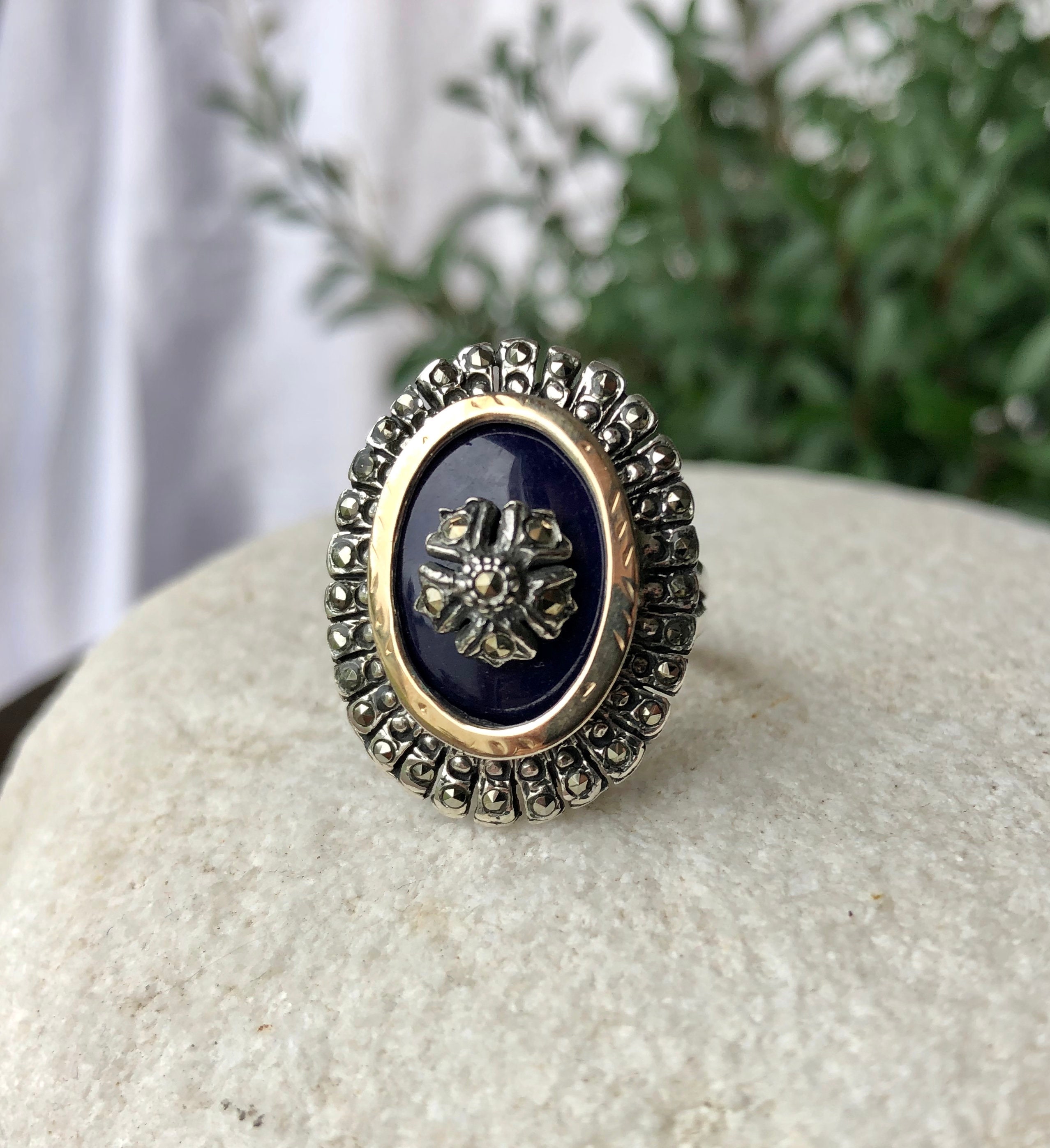 Gold marcasite ring outlet