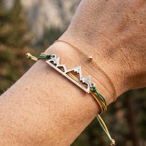 Mountain Charm String Bracelet | Boho Collection | Adjustable Friendship Jewelry
