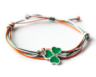 Shamrock String Bracelet | Irish Clover Stack Wish Bracelet Gift for St. Patrick's Day | Party Favor Jewelry | Adjustable & Stackable