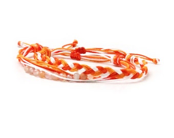 Orange Awareness String Bracelet | Cause Awareness Jewelry | Kidney Cancer | Leukemia Awareness | Show Your Support | Multiple Sclerosis