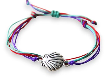 Little Mermaid Princess String Bracelet | Ariel Shell Stack Wish Bracelet Gift for Girls | Party Favor Jewelry | Adjustable & Stackable