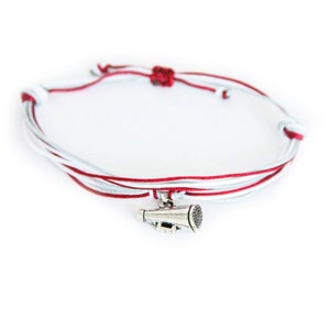 Pulsera de hilo con dijes de porristas / Elige tus colores / Colección Team Spirit / Joyas Spirit Wear / Colores escolares Deportes