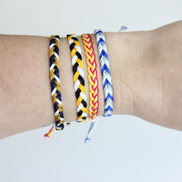 Military Colors Braided String Bracelets | Support Our Troops | Bracelet Gift for Army Navy Air Force Marines | Cause Awareness Jewelry