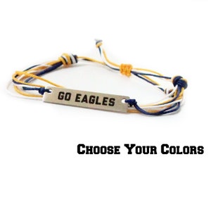 Pulsera de cuerda Go Eagles / Elija sus colores / Colección Team Spirit / Spirit Wear Jewelry / School Colors Mascot / Philadelphia Sports