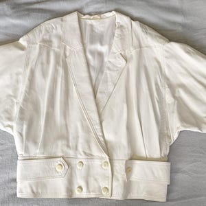 Rara giacca in pelle San Lorenzo – Prodotta nella Germania Ovest – Anni &#39;80 – Colore Ecru