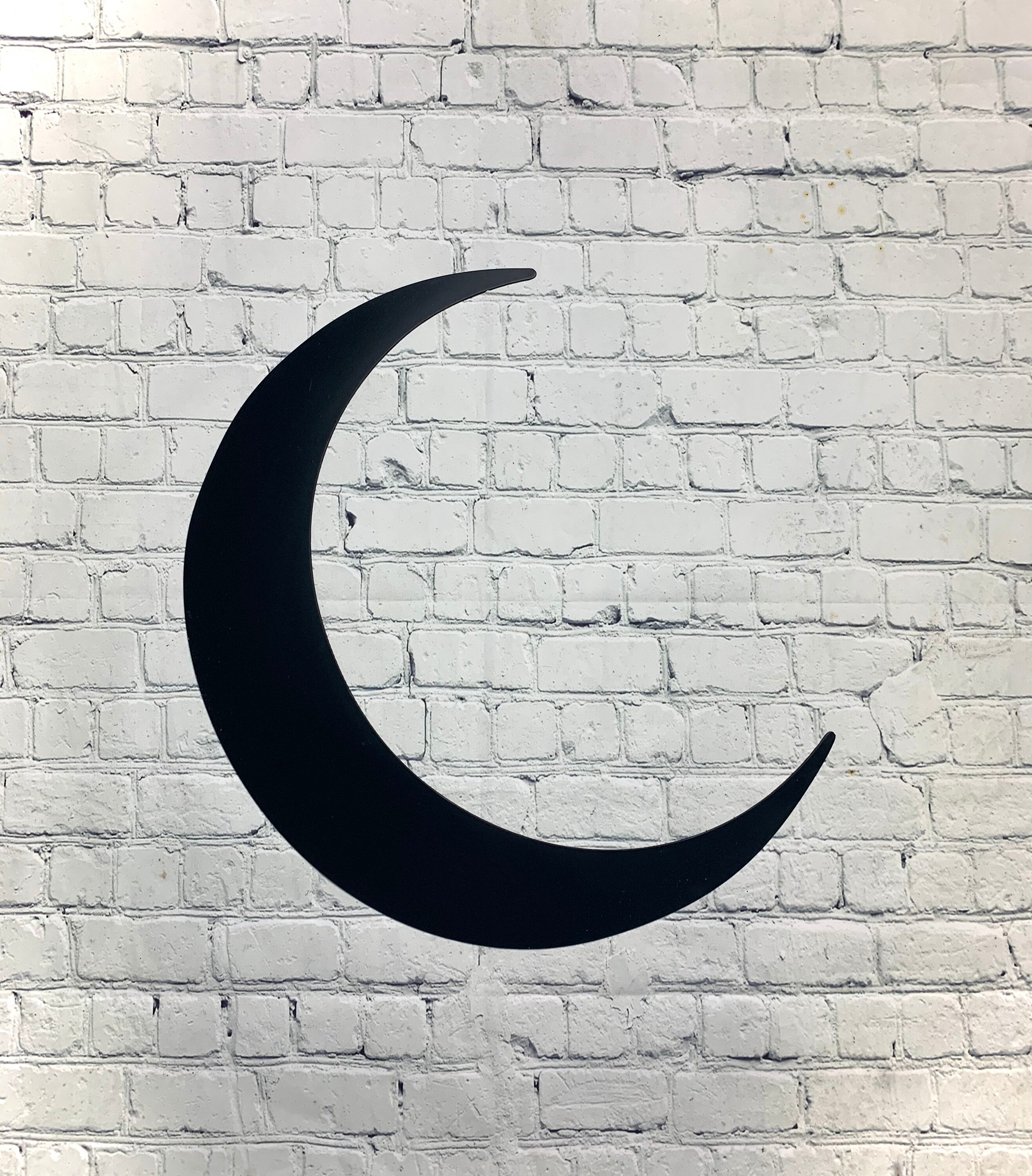 Metal art 16 gauge steel in black Crescent Moon wall sign Etsy