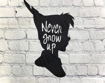 Metal art- 16 gauge steel in black- Peter Pan ‘Never Grow Up’ wall sign- Disney- Disney Characters- Tinkerbell- Peter Pan- Wall sign- Decor