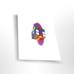 Multi Dimensional Rubik’s Cube Digital Print | Office Decor | Puzzle Art | Rubik&#39;s Cube Memorabilia | Modern Wall Art | Child Room Art