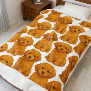 Golden Puppy Plush Blanket | Dog Lover Gift | Pet Lover Blanket | Cute Dog Decor | Soft Throw for Home | Dog Themed Gift | Puppy Dog Blanket