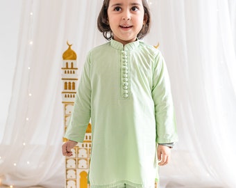 Mint Kurta Classic - Baby Boy Kurta Pyjama / Shalwar Kameez / Thobe - pakistanska och indiska, Ramadan, Eid, Bröllop, Shaadi, Mehendi, Holi