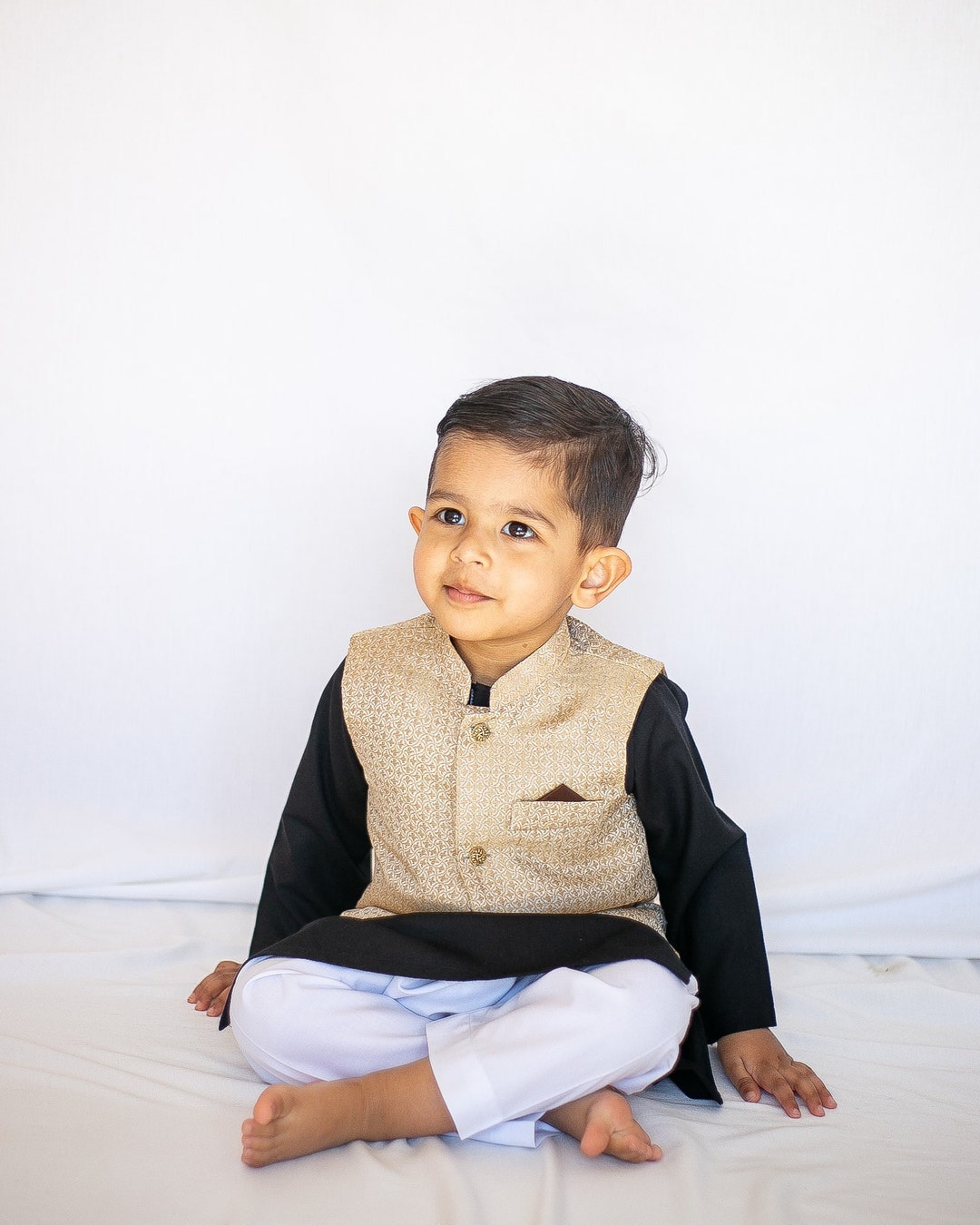 Gold Koti With Classic Kurta Baby Boy Kurta Pajama / Shalwar Etsy