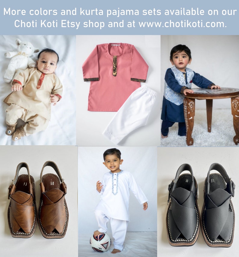 Blue Navy Kurta Classic Baby Boy Kurta Pajama / Shalwar Kameez / Thobe Pakistani & Indian, Ramadan, Eid, Wedding, Shaadi, Mehendi, Holi image 10
