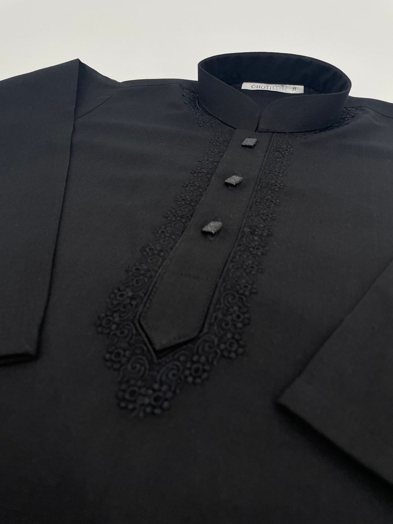 Black Embroidered Baby Boy Kurta Pajama / Shalwar Kameez / Etsy