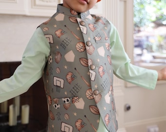 Khilari Sporty Koti väst Baby Kids; Ramadan, Eid, Kurta Pyjama, Shalwar Kameez, Thobe; Pakistan & Indiska, Bröllop, Shaadi, Holi, Diwali