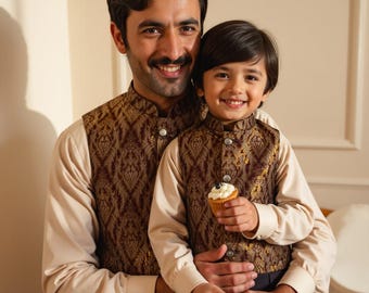 Nawab Plum Koti väst Herr; Ramadan, Eid, Kurta Pyjama, Shalwar Kameez, Thobe; Pakistan och indiska, Bröllop, Shaadi, Holi