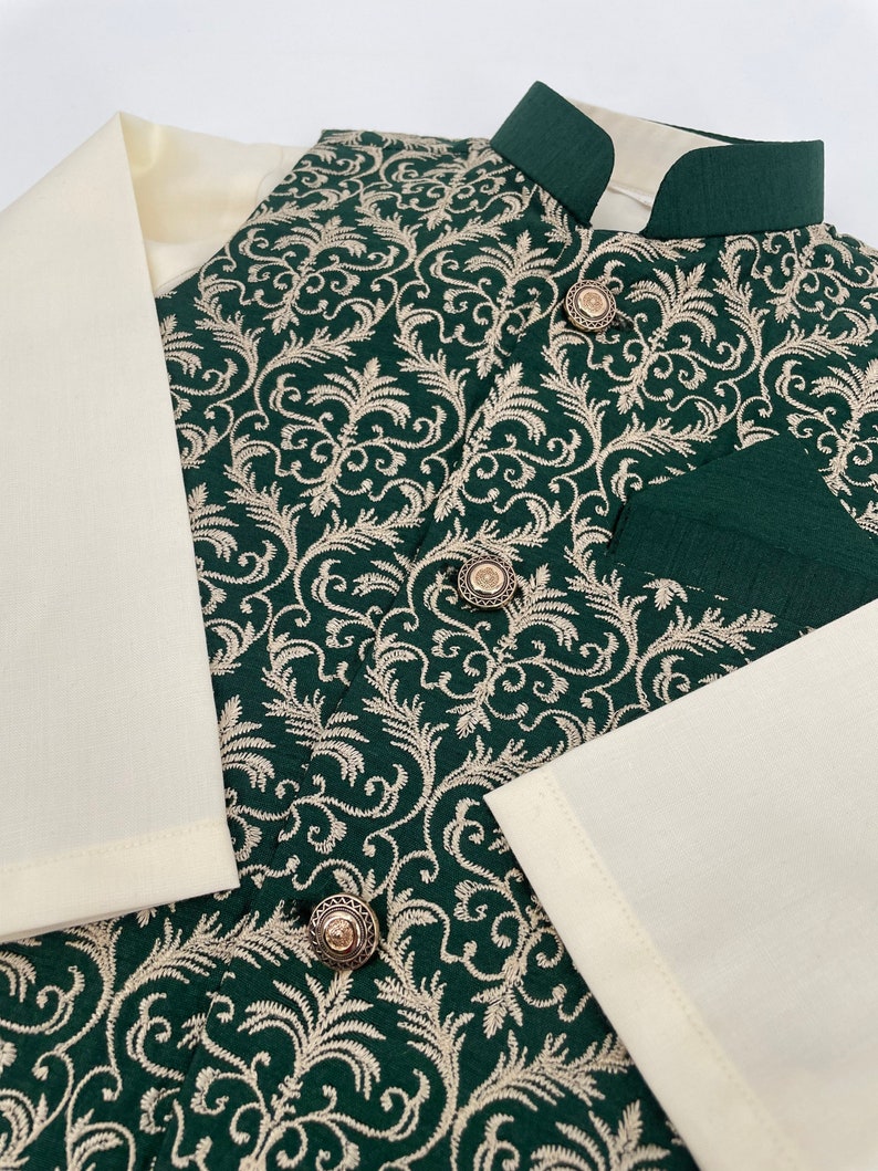 Joon Embroidery Green Koti Baby Boy Kurta Pajama / Shalwar Etsy