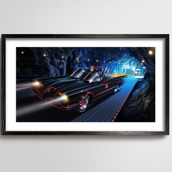 Batmobile Kunstdruck, 1966 Batmobile, TV Batman, Batmobile, Vintage TV, Batmobile Wandkunst