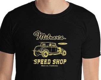 Milner&#39;s Speed Shop T-shirt, American Graffiti, Hot Rod Shirt, 1932 Ford